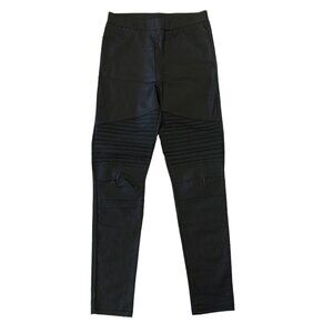 Oober Swank Womens Faux Leather Pants Medium Black Slim Pull On